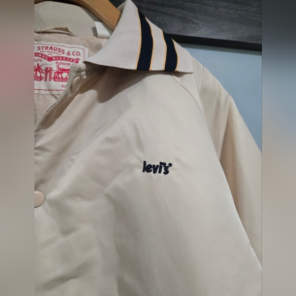 Levi’s After School Tan Jacket Medium Oversize Varsity Baseball Jacket - Picture 6 of 11